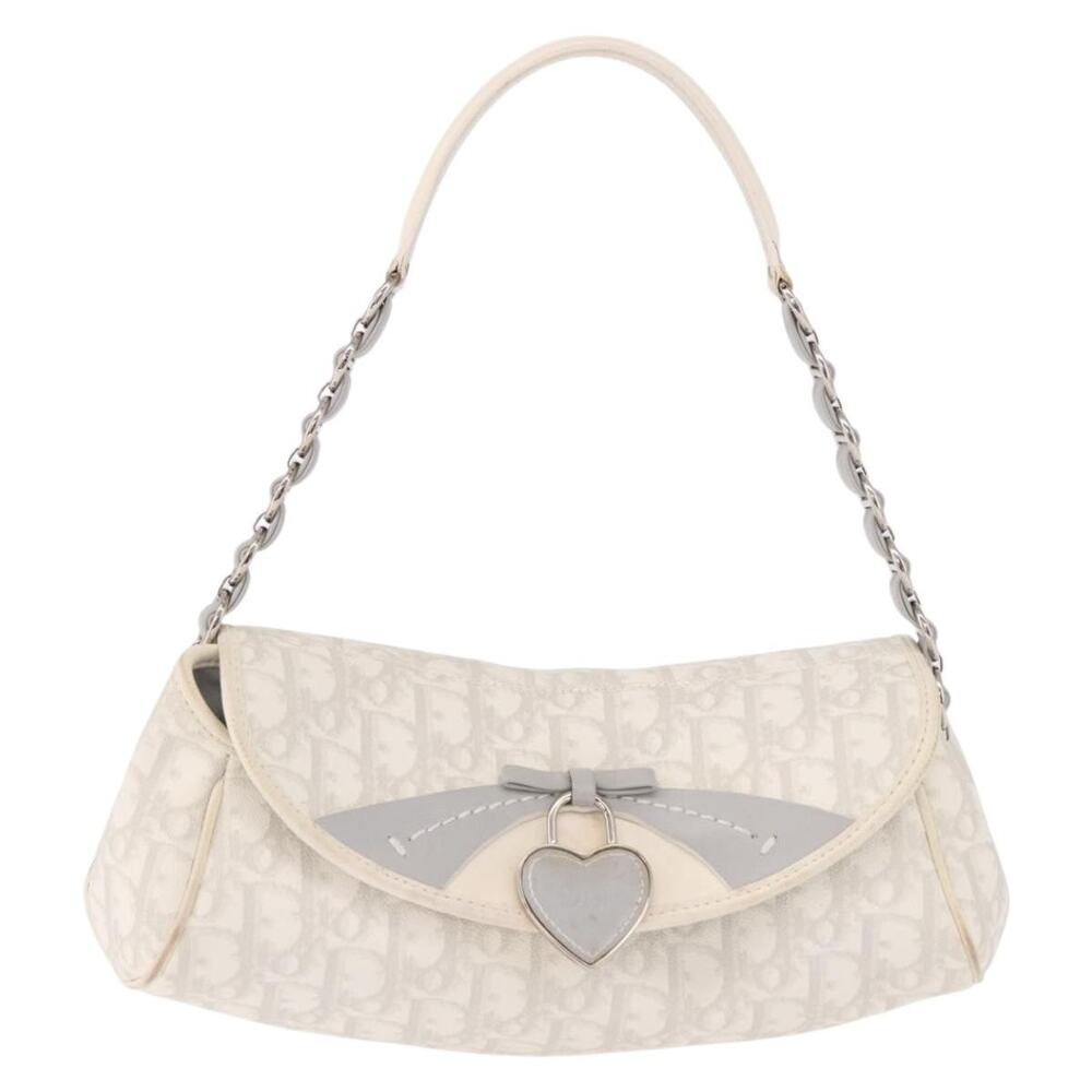 Dior Trotter Romantic Chain Shoulder Bag White